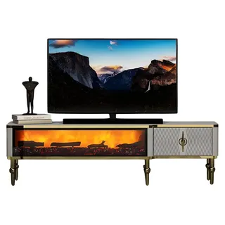 Wohnzimmerschrank TV Sideboard Dekokamin Elektrokamin Modern Zeitlos