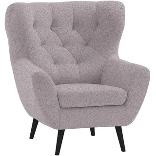 Stylife Sessel , Grau, Lila , Holz , massiv , Uni , 87x101x95 cm , Fußauswahl, Stoffauswahl, erweiterbar (Typenauswahl) , Wohnzimmer, Sessel, Polstersessel