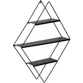 [en.casa] Wandregal Polvijärvi , Schwarz , Metall , 50x66x9 cm , Wohnzimmer, Regale, Wandregale