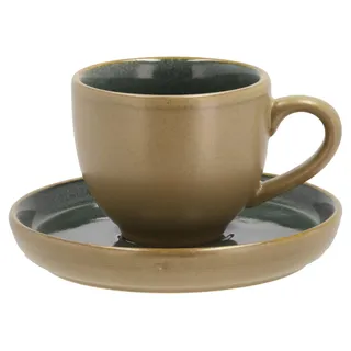 BITZ Wood Espressotasse mit Untertasse Dia 5,5 x 5 cm 7 cl Wood/Forest