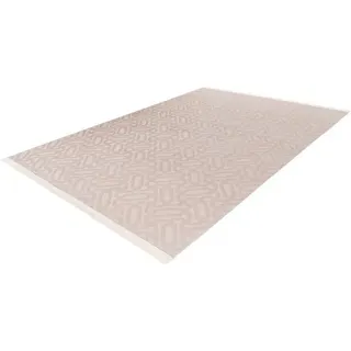 Lalee Damla - Rockteppich - High Low Teppich - Fransen Flchenteppich - Superweich - 3D-Effekt - rutschfeste Rckseite - Maschinenwaschbestndig - 120x160 cm helles Taupebeige