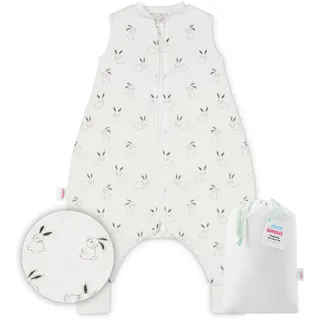 Juicy Bumbles Baby Musselin Schlafsack mit Füßen 2.5 TOG Winter Winterschlafsack mit Fuen Beinen - Kinder Kinderschlafsack - Kaninchen 70 cm 1 Jahre
