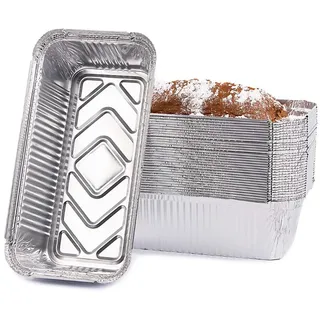 Contital R14L Aluminium-Backformen mit 2 Portionen | Einweg-Multifunktionsschalen | Perfekt für Mikrowelle und Sport | Professionelle Qualität - 100 Stück