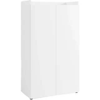 byLIVING Sekretär Janne/Sekretär matt weiß/Office-Schrank mit 2 Türen/platzsparend/Grifflos/B 80, H 141, T 40 cm