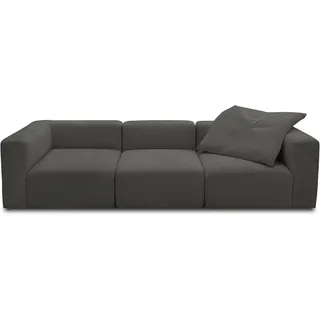 DOMO. collection Sofa Adrian, Modul-Sofa, 3 Sitzer aus 2 x Ecksessel und 1 x Sessel, Bigsofa, Modul-Couch, 3 Polster-Elemente, 3er Couch, 301 x 108 x 69 cm (BxTxH), dunkelgrau