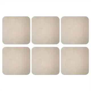 MuchoWow Glasuntersetzer 6er-Set Japandi - Beige - Modern 10x10 cm , Naturmaterialen , Quadratisch , 10x0.2 cm , Gläser, Untersetzer