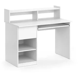 Vicco Schreibtisch Keno Weiß, Computertisch Monitorständer