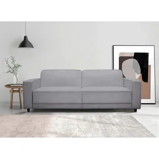 dorel home 3-Sitzer »ALLIE Schlafsofa 225 cm« Bett-Funktion (108/190cm), trendiger Cord o. pflegeleichter Velours, grau