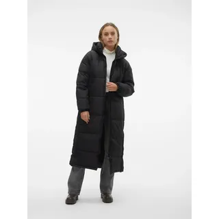 Vero Moda Steppmantel "VMKLEA LONG COAT NOOS" Steppqualität, Kunstfaser, Kapuze mit Kordelzug, schwarz
