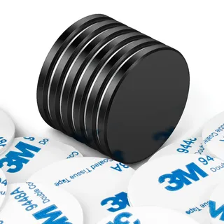 Wukong 32×3mm Neodym Magnete, 6 Stück Schwarz Magnete Selbstklebend Stark, Extra Starke Magneten, Magnet zum Kleben für Magnettafel, Holzbretter und Fliesen