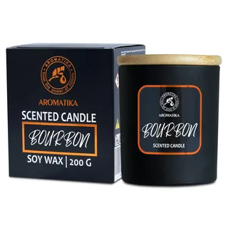 Duftkerze Bourbon 200 g - Aroma Kerze - Aromatherapie Sojawachs Kerze - Duftkerze für Hause - Duftkerze im Glas - Kerzen für Raumduft - Duft für Männer