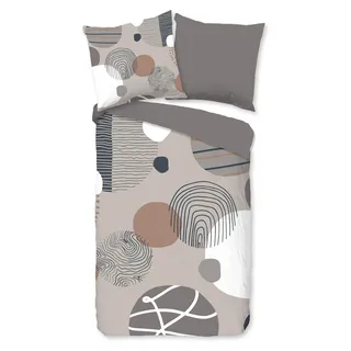 Duvet cover Good Morning 135x200 + 1* 80x80 cm - Graphic circles - Grau