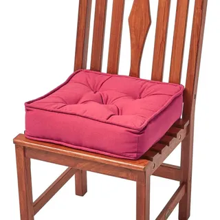 Homescapes Sitzkissen rot 40/40/10 cm – Stuhlkissen Baumwolle , Textil , Füllung: Polyester , Quadratisch , 40x10x40 cm , Oeko-Tex® , Heimtextilien, Wohntextilien, Sitzkissen