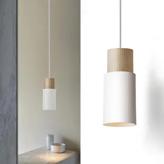 Ouglres 1 Flammig Vintage Pendelleuchte Weiß Höhenverstellbar Hängelampen Kücheninsel Industrielle Hängeleuchte e27 Leuchte 1.2m Pendellampe Für Küche Esstisch,Schlafzimmer Wohnzimmer Bar(Ohne Birne)