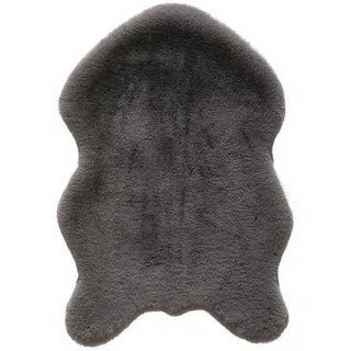 Novel Kunstfell , Grau , Textil , Tierform , 60x90 cm , waschbar, pflegeleicht , Teppiche und Böden, Teppiche, Schaffelle & Kuhfelle