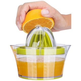 iheyfill Zitronenpresse 4 in 1 Orangenpresse Zitruspresse mit Behälter 400ml, Manuelle Saftpresse Limettenpresse Fruchtpresse,Saftpresse Limette Zitrusfrucht Handpresse