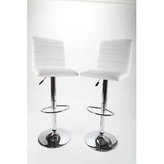 Barhocker Barstuhl Designstuhl Barsessel 2 Stück weiß chrom point-home