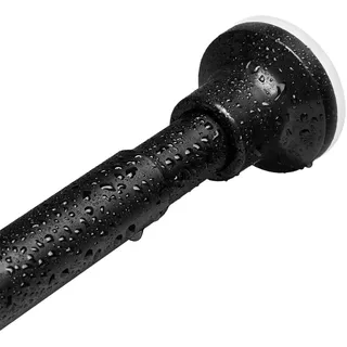 Teleskop-Duschvorhangstange zum Klemmen, Ausziehbar Edelstahl Duschstange,Spannstange ohne Bohren und kein Rost Teleskopstange für Badezimmer, Badewanne,Dusche Schwarz(72-254cm Φ25mm)