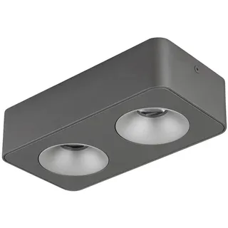 Globo Led-Strahler , Klar, Dunkelgrau , Metall, Kunststoff , rechteckig , 22.4x11.7 cm , Ce , Lampen & Leuchten, Leuchtenserien