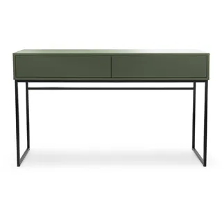 BEAUTYSOFA | Schminktisch GIANA 137 cm – Frisiertisch grifflos mit 2 Schubladen, Kosmetiktisch modern, Konsole, Flaschengrün - Grün, dunkelgrün