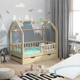 VitaliSpa Hausbett Wiki 80 x 160 cm Kiefer naturbelassen braun