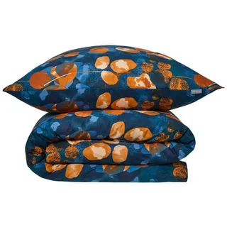 SCHIESSER Maxima Floralprint Blau-Rost 135 x 200 cm + 80 x 80 cm
