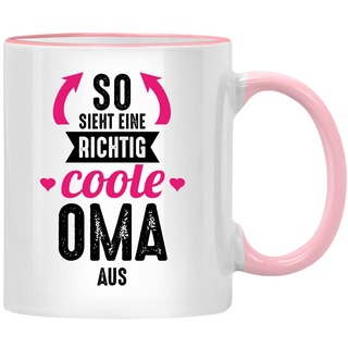 So sieht eine richtig coole Oma aus Tasse, beste Oma, Geschenk für Oma für Einsteiger Geburtstag, Rentnerin Witziges zum Ruhestand, Geschenke Rente