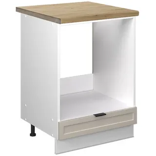 Vicco Herdumbauschrank Fame-Line GrauBeige 60 cm, AP Eiche , Holzwerkstoff , 2 Fächer , 1 Schubladen , Quadratisch , 60x82x60 cm , Küchen, Küchenmöbel, Küchenschränke, Geräteumbauschränke