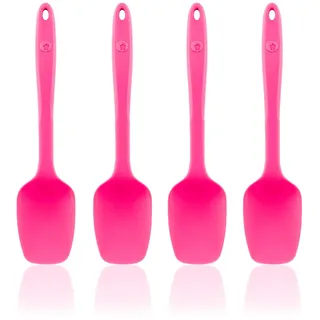 KOCHBLUME Flexlöffel S 4er Set Küchenhelfer Premium-Silikon Hitzebeständig Spülmaschinenfest Pink