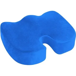 Unyqoos® ergonomisches Sitzkissen mit Memory‐Schaum – druckentlastend & stützender Komfort für Büro, Auto & Rollstuhl, atmungsaktiver Bezug - Blau