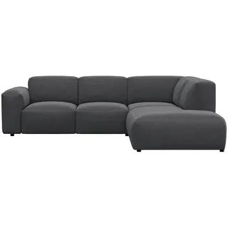 flexlux Eckcouch 100% Polyester 2-Sitzer Grau
