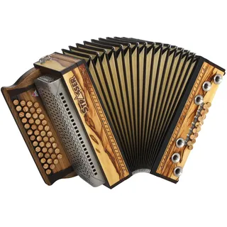 Strasser 4/III Hoamat Harmonika G-C-F-B mit X-Bass, Chen Chen Tigerwood