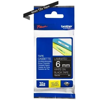 Brother TZE315 Thermodirektdrucktechnologie Weiß/Schwarz, Klein