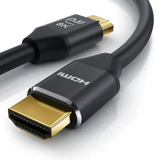 CSL - HDMI Kabel 8K - 2m - 8K @ 60Hz 4K @ 120Hz mit DSC ARC 3D Highspeed Ethernet HDTV UHD II - Dynamic HDR-10+ - Variable Refresh Rate VRR - Dolby Vision -Kompatibel PS5 PS 5 XBOX Series X