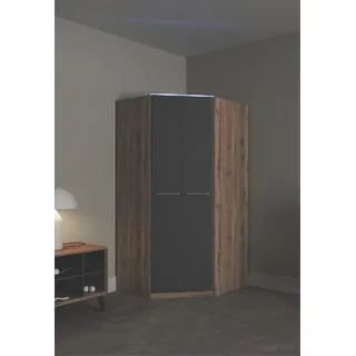 Priess Eckschrank Barcelona 95 x 193 x 95 cm Schwarz