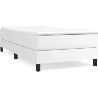 vidaXL Boxspringbettgestell Weiß 90x200 cm Kunstleder - Weiß