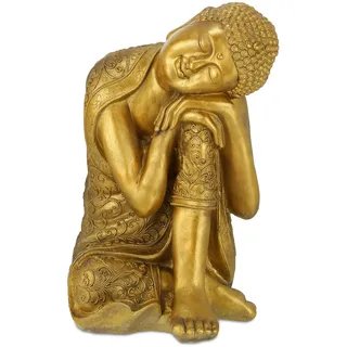 Relaxdays Buddha Figur 61 cm Gold