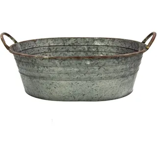 Blümelhuber Verzinkte Wanne - Schale zum Bepflanzen - Garten Deko Draußen - Wasserwanne Miniteich Balkon Deko (48cm)