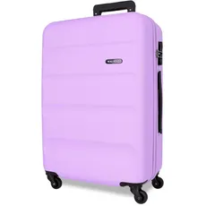 ROLL ROAD Flex Koffer, groß, violett, 51 x 75 x 28 cm, ABS, seitlicher Kombinationsverschluss, 97 l, 3,96 kg, 4 Doppelrollen, dunkelviolett, Großer Koffer