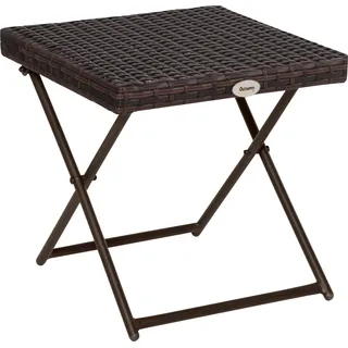 Beistelltisch aus Polyrattan klappbar Couchtisch Tablett Balkontisch Gartenmöbel Rattantisch für Garten Terrasse Balkon, 40x40x40cm