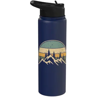 Alpen Berge Wald Bergsteiger Natur Stainless Steel Insulated Water Bottle