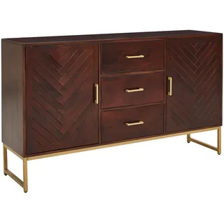 MID.YOU SIDEBOARD Goldfarben, Walnussfarben - 145x85x40 cm