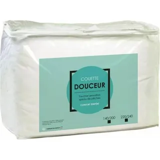 Bettdecke – 220 x 240 cm – gemäßigtes Klima – 100 % Polyester – Weiß - Weiß