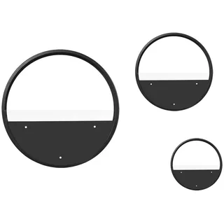 Outsunny 3Er-Set Blumentöpfe, Wand-Pflanzgefäß, Pflanzenbehälter für Garten Stahl Schwarz , Metall , 5 cm , Dekoration, Blumen & Blumentöpfe, Übertöpfe