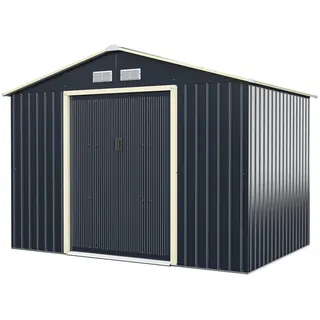 Costway Geräteschuppen Grau(3-teilig) , Metall , 191x202x277 cm , Gartenzubehör, Geräteschuppen