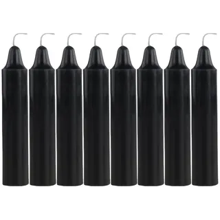 Rauchfreie Stabkerzen, 8 Stück, Schwarz, Wachskerzen für Haushalt und Beleuchtung, 2.1x11cm