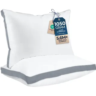 Utopia Bedding Seitenschläferkissen (2er-Pack), hochwertige Bettkissen, Seitenschläfer, Grauer Zwickel, Queensize, 45,7 x 66 cm (UB760-2)