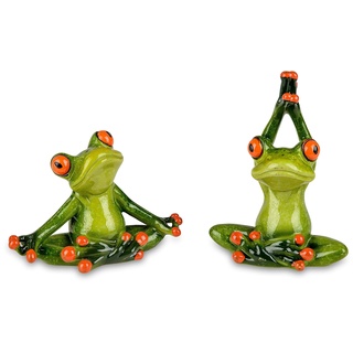 formano wunderschönes 2er Set Yoga Frosch Deko Figur Dekofigur Frösche Tierfigur Froschfigur Froschhausen