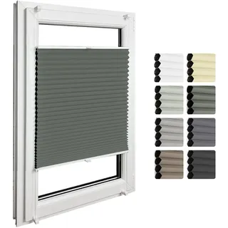 Home-Vision Premium Doppelplissee mit Klemmfix Weiß-Dunkelgrün B55xH200cm | Wabenplissee ohne Bohren Modern Klemmfix Blickdicht Plissee Sonnenschutz Hitzeschutz Jalousie für Fenster Thermo