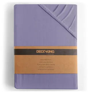 DecoKing Spannbettlaken 160x200 180x200 cm 100% gekämmte Baumwolle Amber | Lavendel Lila Spannbetttücher Jersey Boxspringbett 160 x 200 180 x 200